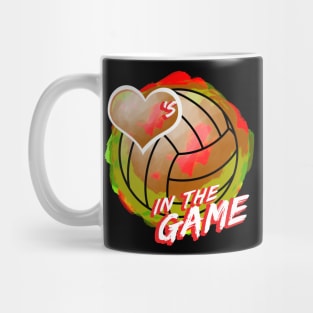 Volleyball - Hearts In The Game - Dirty Red Mug